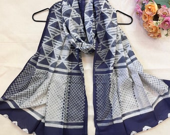 Block Print Cotton Scarf - Indian Cotton Dupatta - Neckwrap - Cotton Headwrap - Scarf For Women - Summer Beach Scarf - Cotton Scarf Scarves