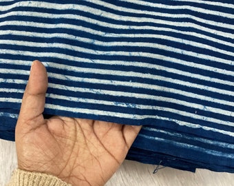 Indigo Block Print Cotton Fabric - Block Print Fabric - Cotton Fabric - 45'' Width - Indian Fabric - Soft Cotton Fabric - Cotton Weavers