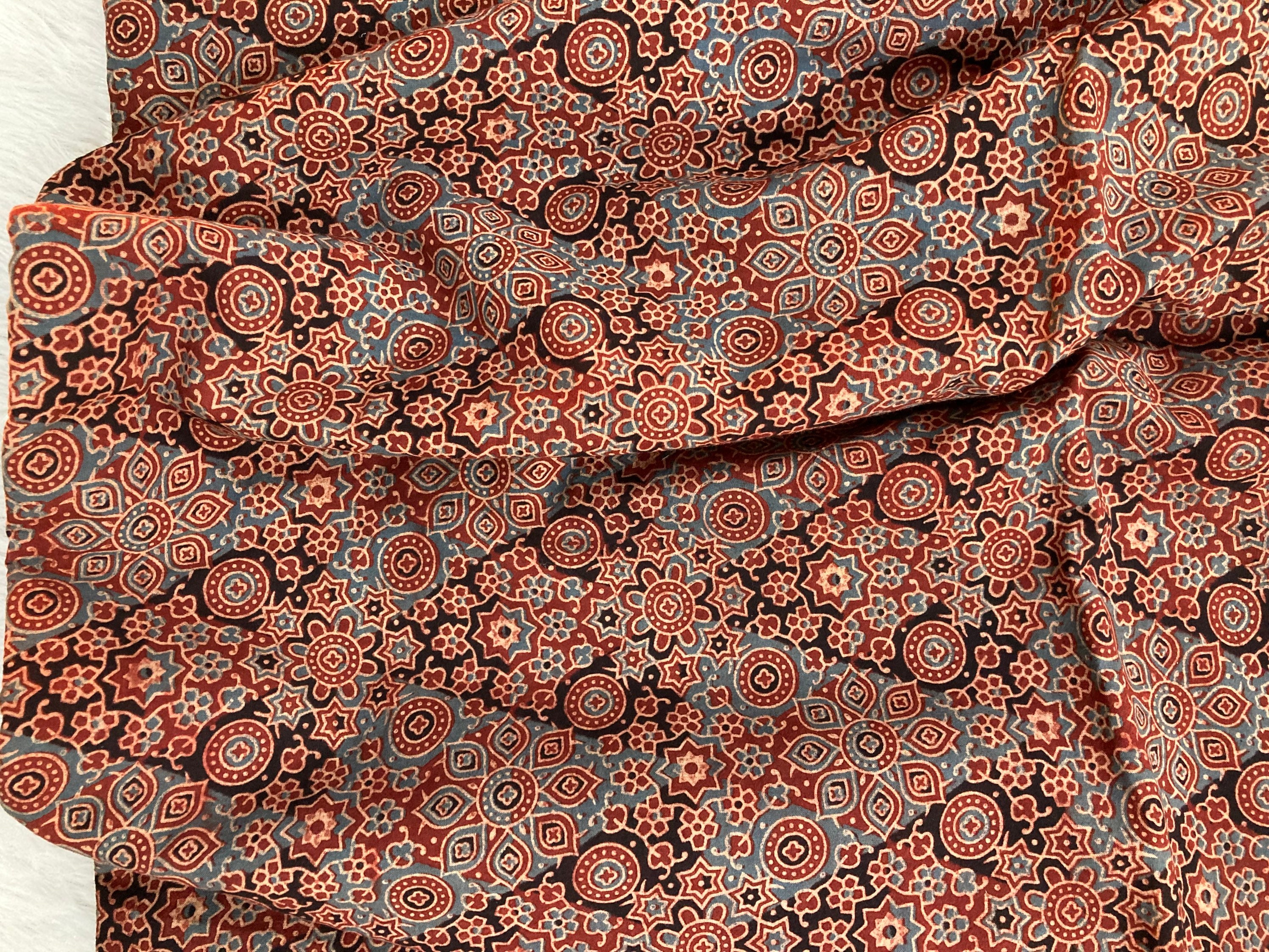 Red Ajrakh Block Print Fabric Ajrakh Fabric 45 in Width | Etsy