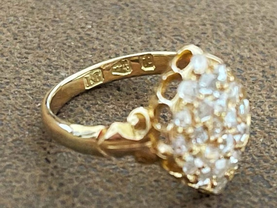 Antique European Rose Cut Diamond Ring in 18K Yel… - image 8