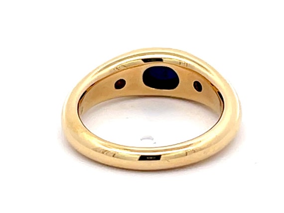 Oval Cabochon Blue Sapphire Diamond Ring in 18k Y… - image 5