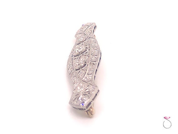 Art Deco Diamond Brooch in Platinum, 3.10 Carats - image 6