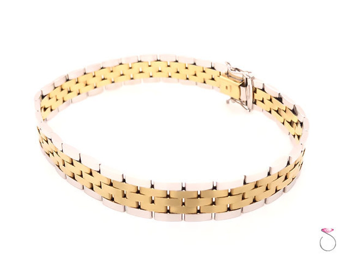 Men's 14K Gold Two Tone Jubilee Bracelet. 8.50 Inches 10 Etsy UK