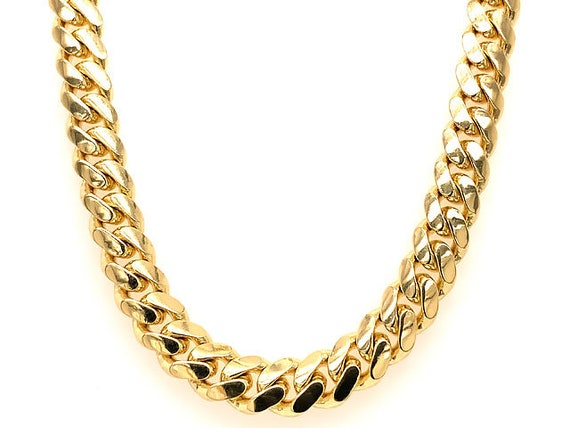 14K Yellow Gold Miami Cuban Chain 7mm 24 87.20 Grams. Brand New