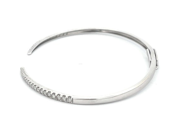 Open Claw Diamond Bangle in 14K White Gold - image 5