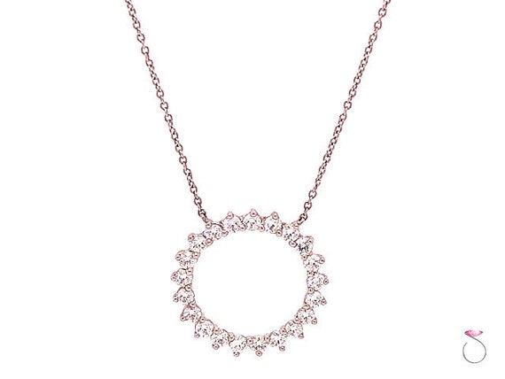 Open Circle Diamond Pendant in Platinum 