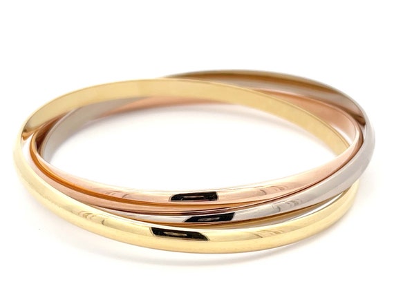 Cartier Trinity 18k White, Rose and Yellow Gold Bracelet For Sale at  1stDibs | cartier trinity bracelet price philippines, trinity bracelet  cartier men, cartier gold bracelet price philippines