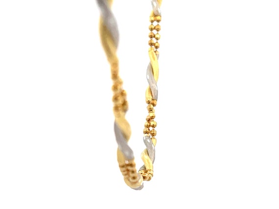 18k Yellow Gold and Platinum Chain Link Necklace - image 2