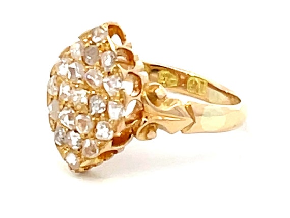 Antique European Rose Cut Diamond Ring in 18K Yel… - image 4