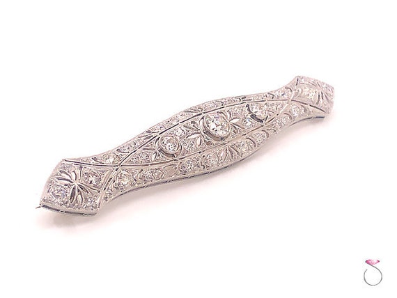 Art Deco Diamond Brooch in Platinum, 3.10 Carats - image 3