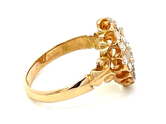 Antique European Rose Cut Diamond Ring in 18K Yel… - image 5