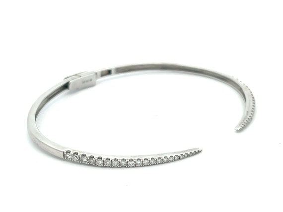 Open Claw Diamond Bangle in 14K White Gold - image 3