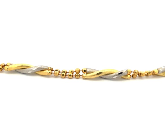 18k Yellow Gold and Platinum Chain Link Necklace - image 3