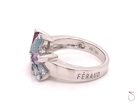 Louis Feraud Aquamarine, Amethyst and Garnet Clus… - image 4