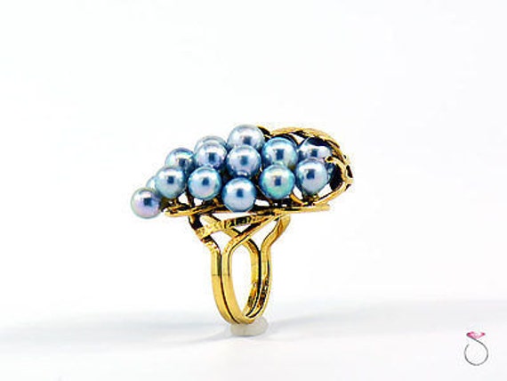 Ming's Hawaii Large Silver Blue Pearls Grape Clus… - image 2