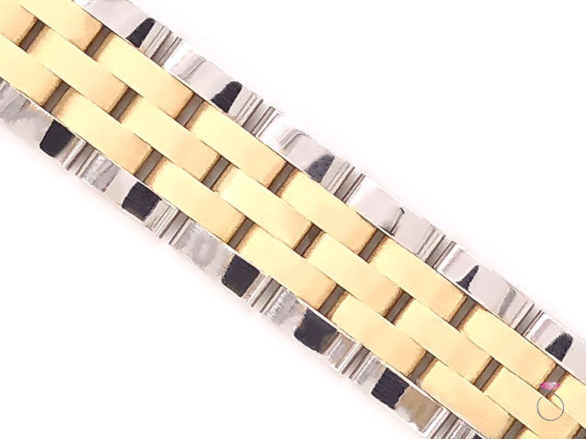 Men's 14K Gold Two Tone Jubilee Bracelet. 8.50 Inches 10 Etsy UK