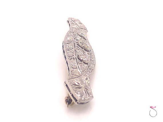 Art Deco Diamond Brooch in Platinum, 3.10 Carats - image 5