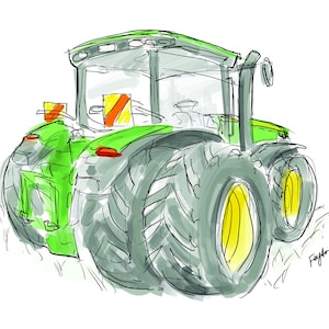 Farm Tractor Digital Print Poster downloadable great for a kids or boys room!