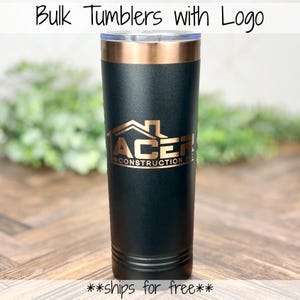 BULK Logo on Laser Engraved Insulated Polar Tumbler-Business-Company Logo-Corporate-Client-Employee-Promotional Gift-Customer Appreciate
