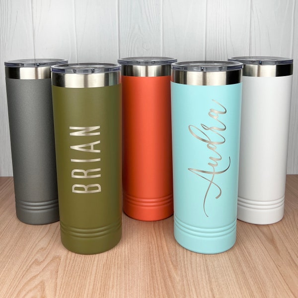 Personalized 22 oz. Insulated Polar Camel Skinny Tumbler-Laser Engraved Tumbler-Personalized Tumbler-Gift for Her-Couples Gifts-Gift for Him