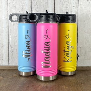 Personalized 20 oz. Water Bottle-Laser Engraved-Gift for Her-Gift for Him-Back To School-Custom Water Bottle-Groomsman Gift-Bridesmaid Gift