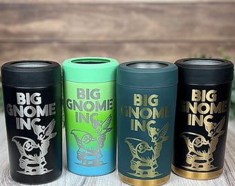 Frost Buddy Can Cooler-Holder-Laser Engraved Drink Holder-Hold Cans 12-16 oz-Personalized Stainless Steel-Fathers Day-Groomsmen Gift-6 in 1