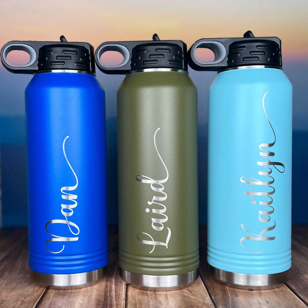 Personalized Water Bottle, 32 Oz Laser Engraved Stainless Steel - Etsy