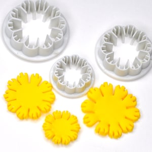 Dandelion Flower Cookie Fondant Cutter Set of 3 for Star Baker Gardener Gift Baking Biscuit Enthusiast Gifts Plunger Fondant Cookie Cutter