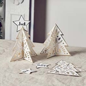 Cartões de mesa dourados para árvore de natal, pacote com 10 cartões personalizados para festa de natal, decoração festiva de natal para reunião familiar
