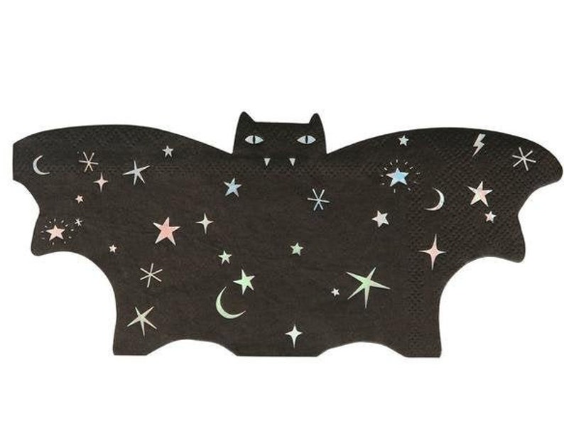 Sparkle Bat Napkins Pack of 16 Birthday Party Kids Party Food Occasion Themed Event Catering Party Supplies Halloween Star