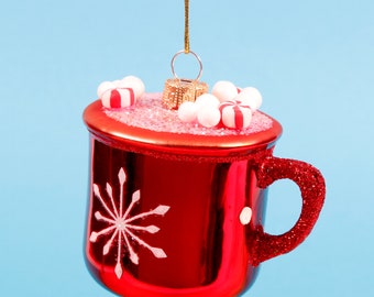 Décorations De Noël En Forme De Tasse à Café – Ornement Acrylique 2D Maison Enneigée | Pour Sapin, Sac, Intérieur, Cadeau Festif