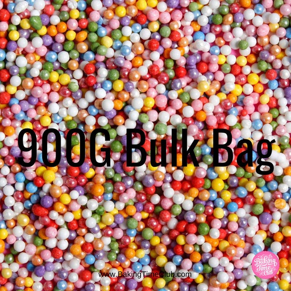 Bulk Bag - Rainbow 100s & 1000s Nonpareils Natural Colour Cake Sprinkles Suitable for Vegans Halal Kosher Gluten Dairy Free Baking Gifts