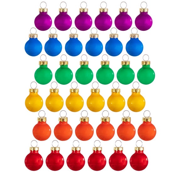 Mini bolas Navidad Set De 36 Adornos Colgantes Decoración Etsy España