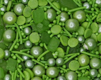 Lucky Leprechaun grün Sprinkle Mix Perle Zuckerstränge Natürliche Farbe Cup Cake Streusel Geeignet für Veganer Halal Gluten Milchfrei