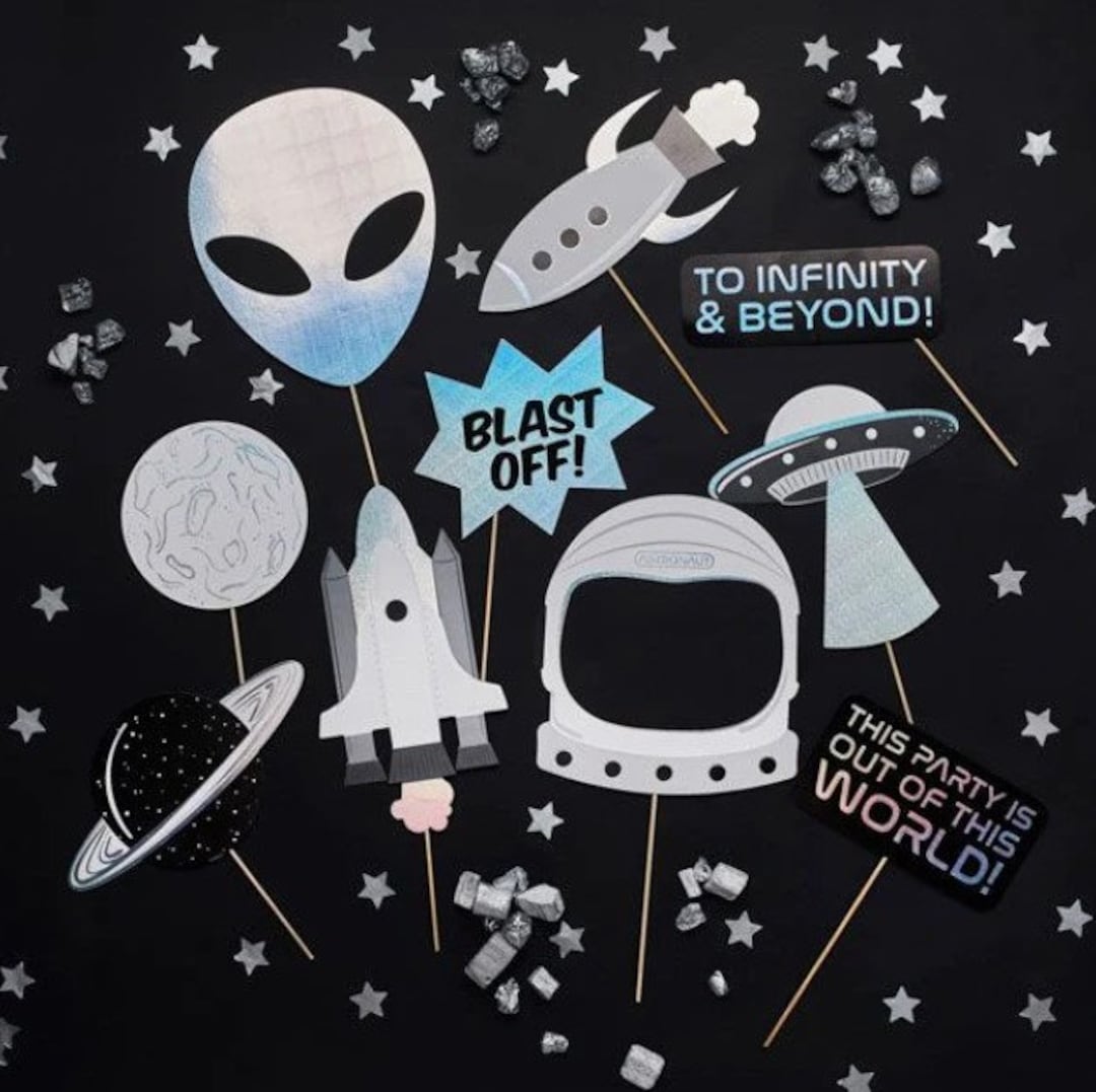 Space Party Photo Booth Props Pack of 10 for Children's - Etsy