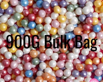 Bulk Bag - Rainbow 4mm Pearl Dragees Natural Colour Cup Cake Sprinkles Suitable for Vegans Halal Kosher Gluten Dairy Free Mixed Baking Gifts