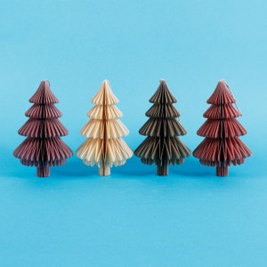 Honeycomb Christmas Trees Set of 4 Shaped 3d Paper Christmas Hanging Decorations Festive Novelty Ornament Holiday Gifts Accessory