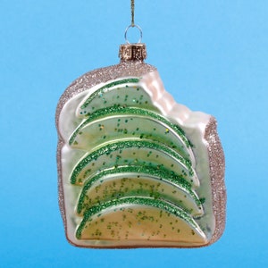 Avocado Toast Shaped Hanging Decoration Bauble Christmas Tree Novelty Ornaments Xmas Vegan's Gift Vegetable Food Personalised Name Charm