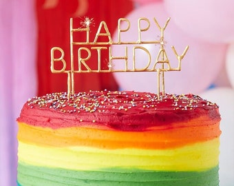 Vela de feliz cumpleaños, vela de pastel de cumpleaños de vainilla con  chispas de arcoíris, regalos de cumpleaños para mujeres, ella, amigos