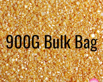 Bulk Bag - Gold Sparkly Sanding Sugar Natural Colour Cup Cake Cookie Sprinkles Suitable for Vegans Halal Kosher Gluten Dairy Free Baking