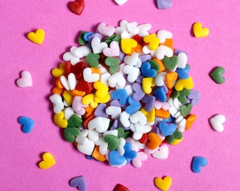 Rainbow REGULAR Love Hearts Natural Sprinkles Suitable for Vegans Gluten Dairy Free Mixed Valentine's Day Anniversary Baby Shower Birthday