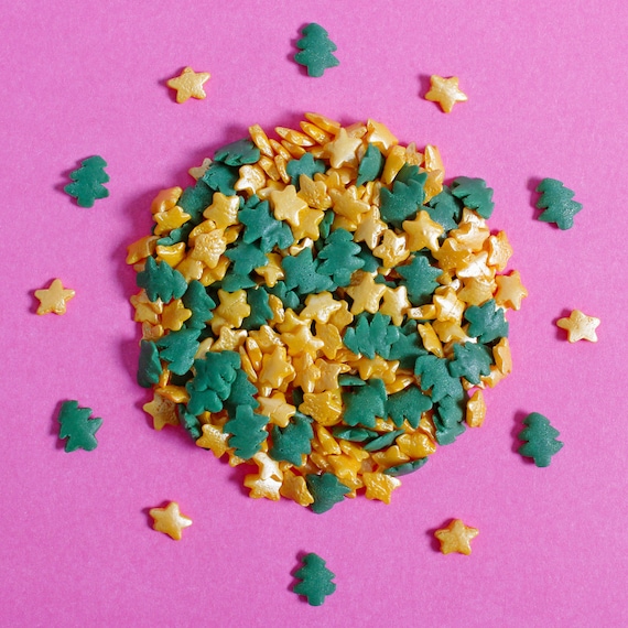 Gold Medley Edible Sprinkles Mix Cake Decorations- Cupcake Vegan Natural  Golden