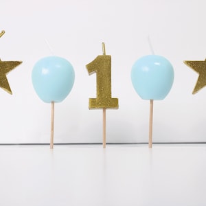 Blaue Geburtstagskerzen Mit Goldringen – Dekorativ Für Kuchen & Cupcakes