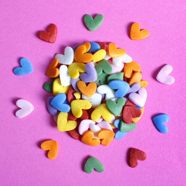 Rainbow JUMBO Love Hearts Sprinkles Suitable for Vegans Gluten Dairy Free Mixed Valentine's Day Anniversary Baby Shower Birthday Baking