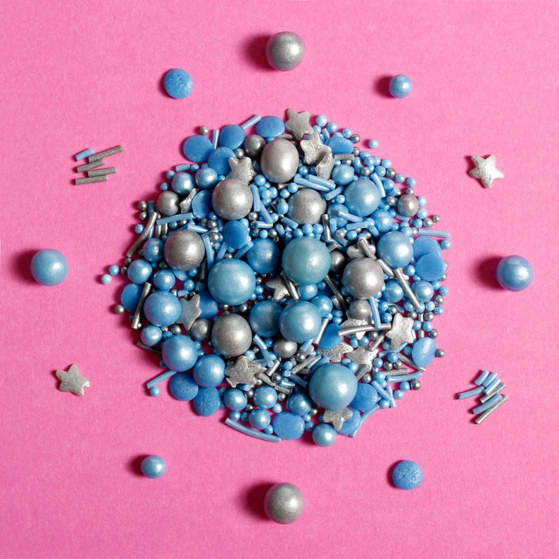 Edible Blue & White Cake Sprinkles Luxury Mix 45g Cupcake Cake - View #13