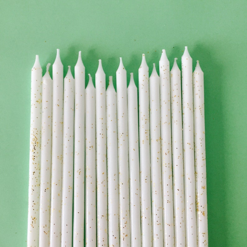 Rose Gold Long Candles with Glitter 6 Tall 24 Pack for Etsy