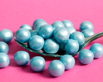 Boules de dragées perlées bleues de 8 mm, couleur naturelle, pépites de gâteau adaptées aux végétaliens, halal, casher, gluten, sans produits laitiers, cadeaux de pâtisserie