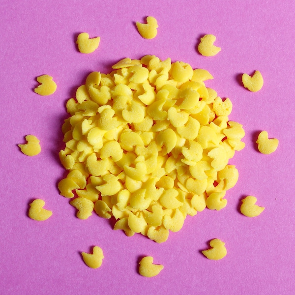 Yellow Ducks Natural Cake Sprinkles Suitable for Vegans Gluten Dairy Free Yellow Baking Animal Bird Party Decorations Cupcakes