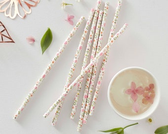 Ditsy Floral Paper Straws Pack of 25 Eco Friendly Party Food Themed Event Catering Occasions Party Supplies Recyclable Sustainable Flower