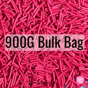 Bulk Bag - Red Sugar Strand Jimmies Natural Colour Cup Cake Valentines Sprinkles Suitable for Vegans Halal Kosher Gluten Dairy Free Mixed